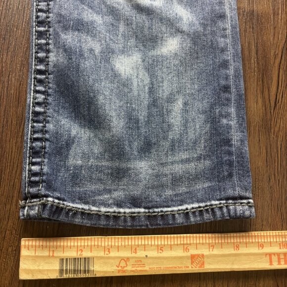 Rock Revival Zed Straight Jeans Distressed Faded Medium Wash Men’s Size 36 - Picture 12 of 13